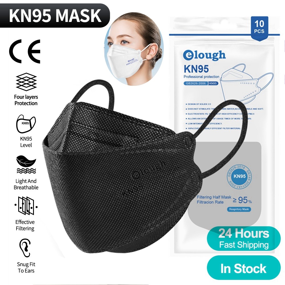 FFP2 Korean Adult Negras Fish KN95 Face Mask Respirator 4 Layer Mask Black Mask ffp2mascherina FFPP2 Reusable