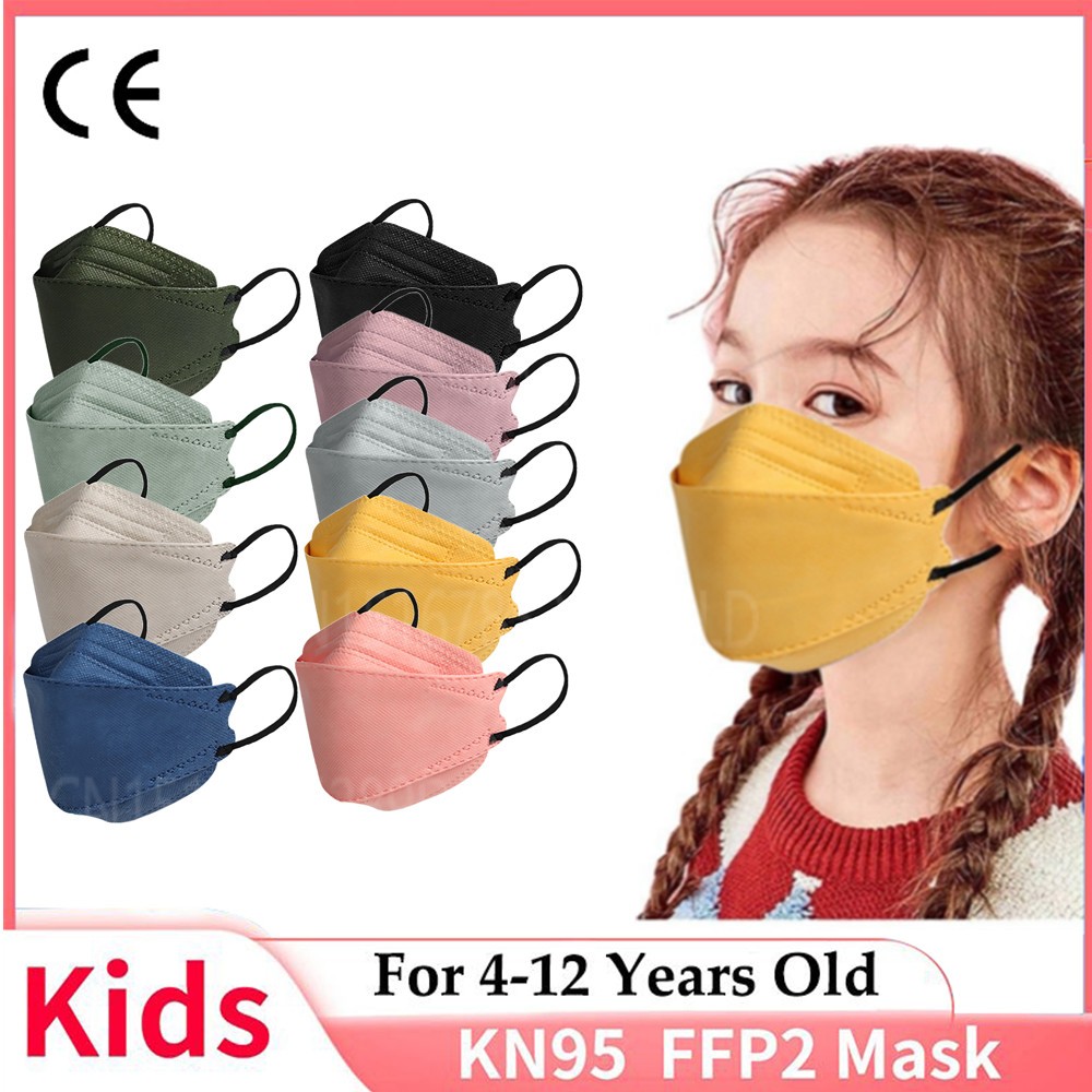 Kids Masks 4-12 Years FFP2 Morandi 4 Layers Korean Homology ada Mascarillas FPP2 Niños Black Mask KN95 ffp2mascarillas Kids Masks