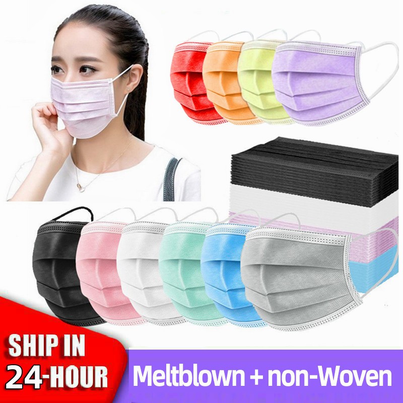 10-200pcs Mutilcolors Disposable Face Masks 3 Layers Protective Face Mask Face Mask Face Mask Adult Massage Mask