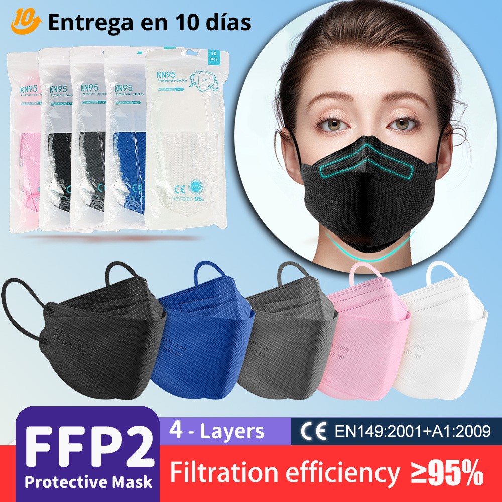 شكل الأسماك قناع FFP2 قناع 4d الكورية الأسماك قناع أسود الفم قناع التنفس ffp 2 kn95 أقنعة الوجه pff2 ffp2reuse zable CE FFPP2