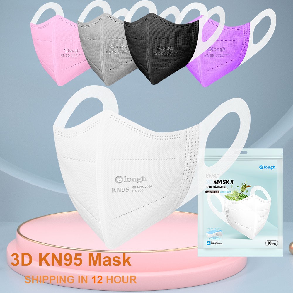 Elough 3D Mask Adult KN95 FFP2 Protective Mask FPP2 Mascarilla Spain Negra Reusable Respirator ffp2mascarillas FP2