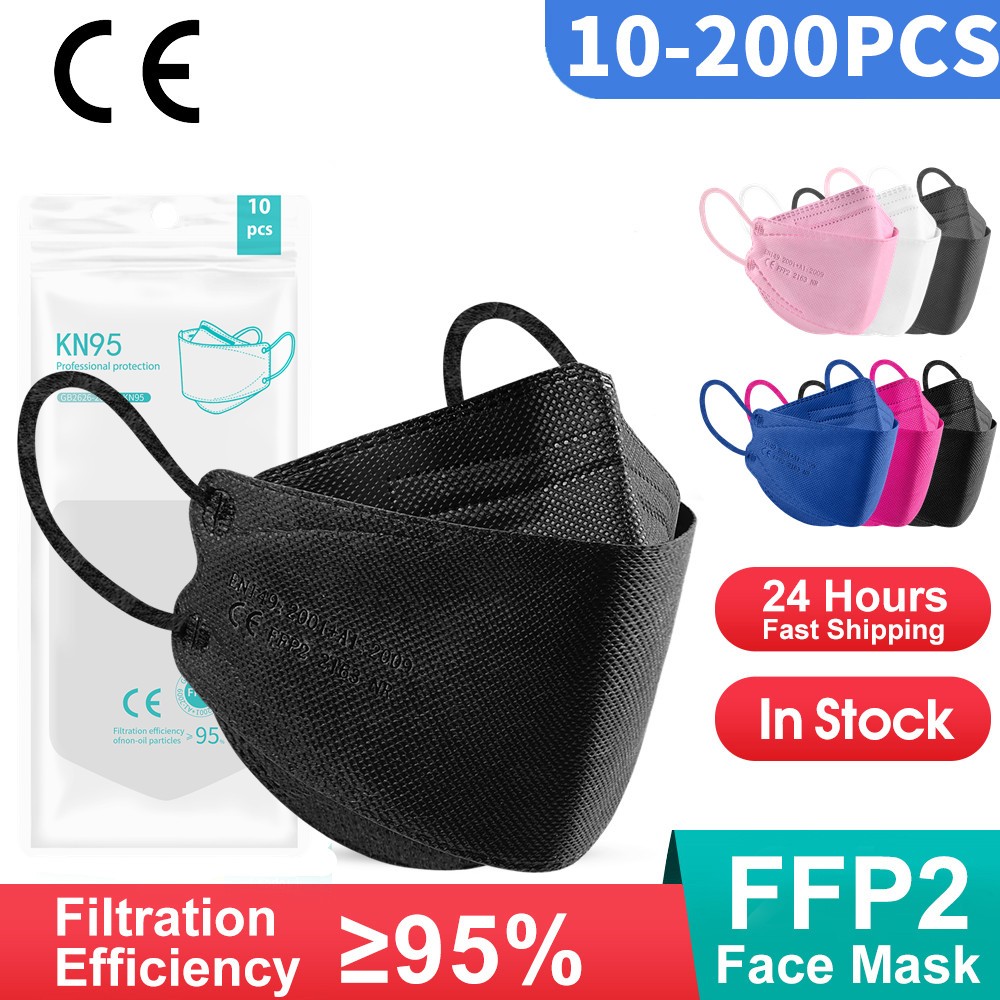 FPP3 Mascarilla FFP2 FP2 ffp2 mascarilla DE Fish KN95 Mask 4 Layers Casualty Mask 6 Colors Adult FFP2 FPP3 Mascherine FFPP2 FP2 Masks