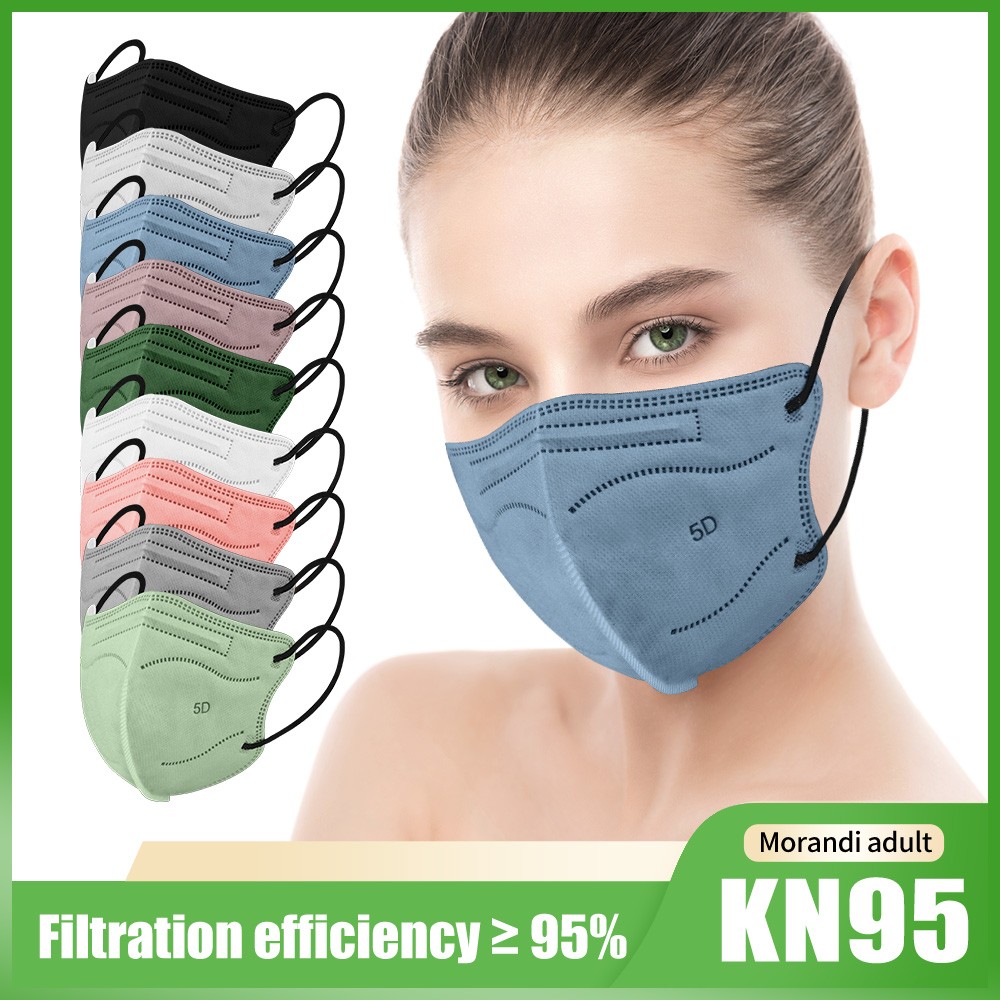 Morandi FFP2 5D Mask KN95 Mascarilla FPP2 homology ada Adult Face Mask 5 Layers Respirator Filter Colorful ffp2masque Protection Mask