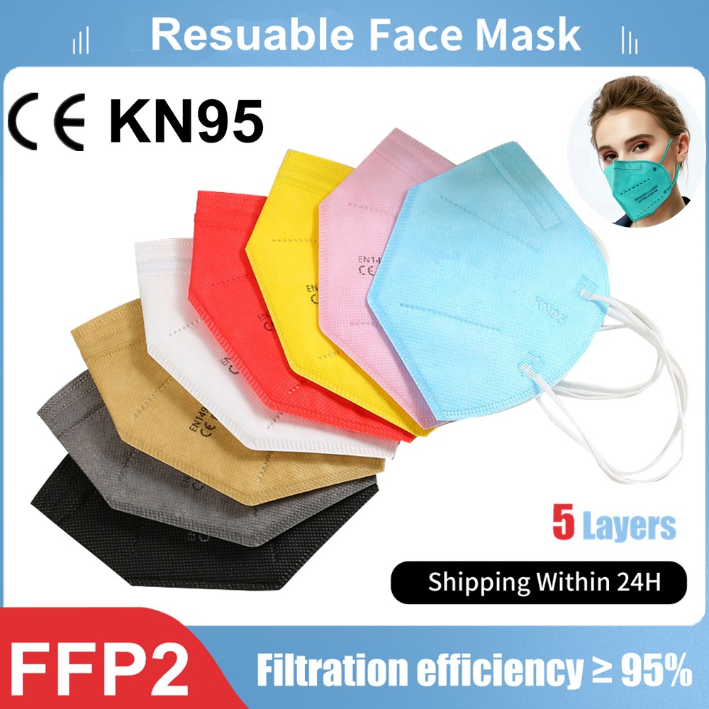 قناع FPP2 KN95 من Mascarillas مكون من 5 طبقات وواقي ffp2mascherine FFP2 قناع FFP 2 FFP3 للبالغين قناع FP2 homology ada