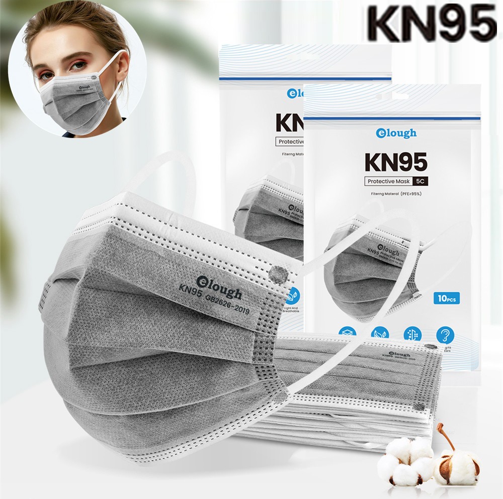 KN95 Mask Gray FFP2 Mascarillas quiurgicas homology adas FPP2 5 Layers Mask Non Reusable Activated Carbon Filter KN 95 Maschera