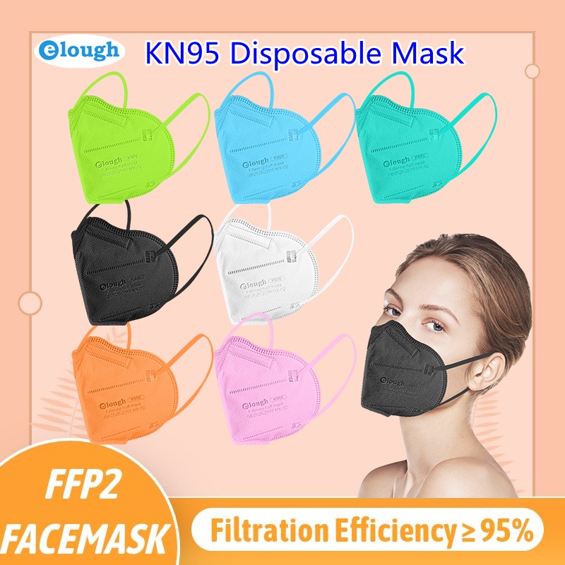 قناع الوجه Elough fpp2 mascarilla ffp2 الوان الجهاز التنفسي kn95 ، قناع الوجه بشهادات ce ffp2masque ماسكارا الوجه ffp3