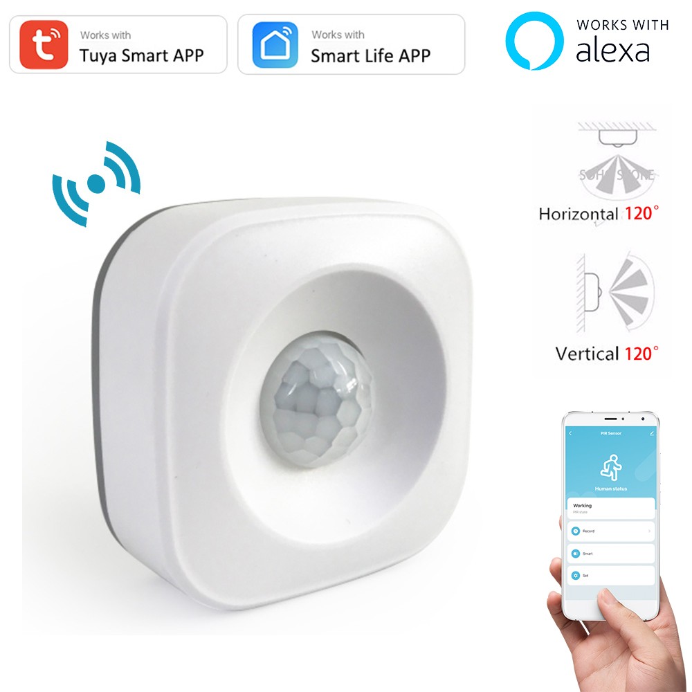 Tuya WIFI PIR Motion Sensor Motion Detector WiFi Sensor Smart Life APP Wireless Home Security System Works with Alexa Script Set