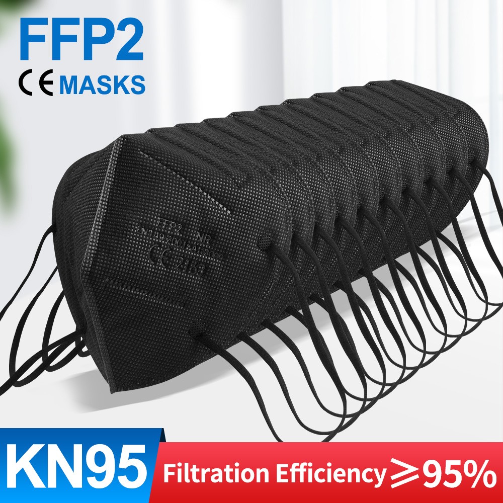 Mascarillas ffp2reuse zable ffp2masable 5-Layer KN95 Mask FFP2 Protective Face Mask (5 Layers Black) Mascherina ffpp2 Masque fpp2