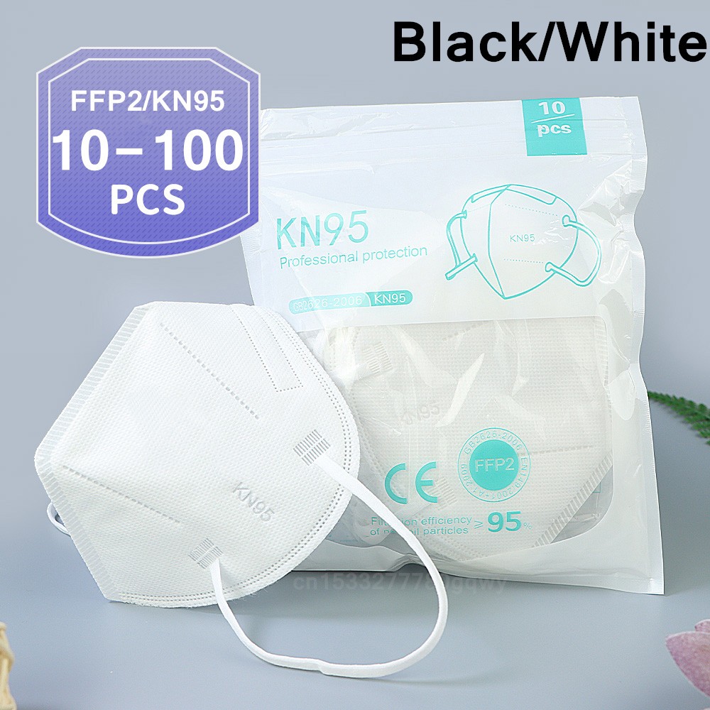 White Black Kn95 Mask 5 Layers Mask ffp2mascherine KN95 Reusable ce certified adult ffp2reuse zable mascherine Kn95 Mascarillas face mask