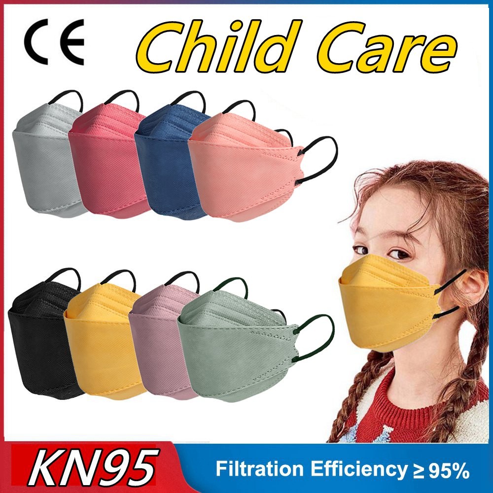 قناع KN95 للأطفال FFP2 Mascarillas FPP2 Niños homology ada قناع وجه كوري 4 شرائح الأسماك ffp2maske قناع Morandi كيندر