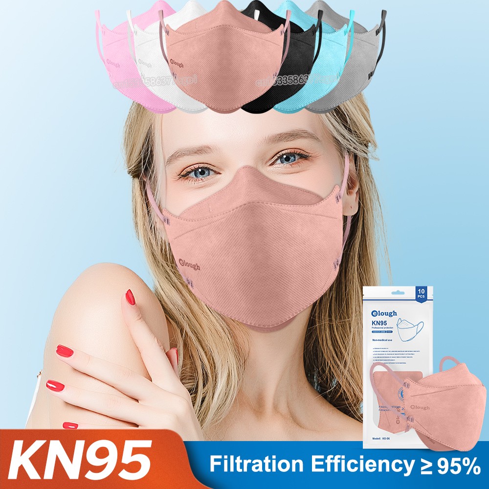 KN95 قناع 4 طبقات سلامة KN95 أقنعة غبار FFP2 تنفس تصفية FFP2Mask الوجه قناع واقٍ الغبار FFP2 FFP3