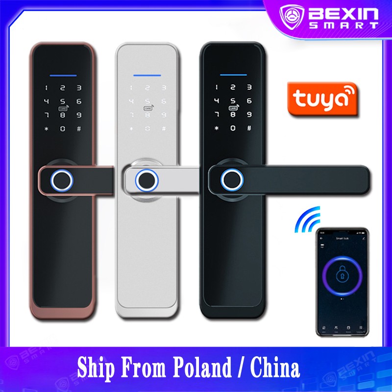 WIFI Biometric Fingerprint Smart Door Lock Electronic Password RFID Card Tuya APP