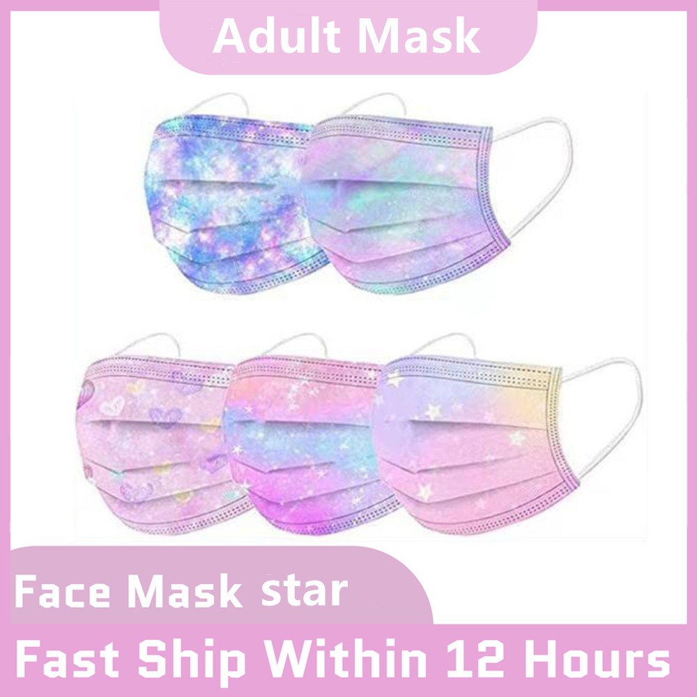 10-100pcs Disposable Face Mask 3 Layer Non-woven Filter Star Mouth Face Mask Anti-Dust Adult mascarillas quiurgicas homology adas