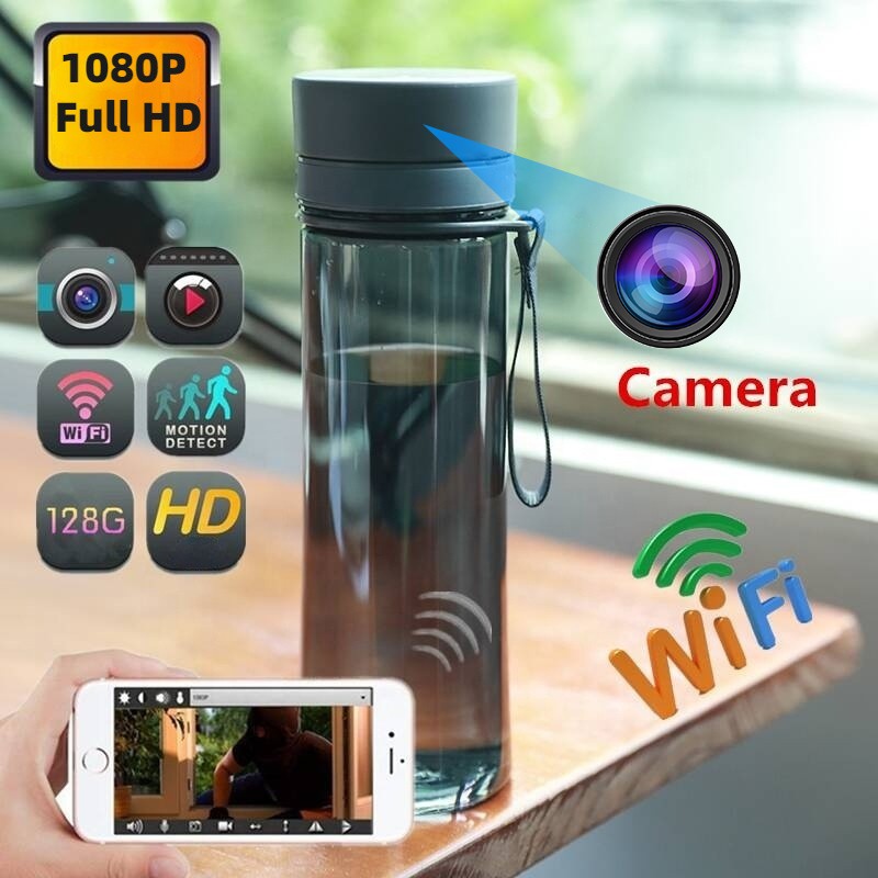 750ml Water Bottle WiFi Camera Portable Office Water Cup Wireless IP Camera Video and Audio Real-time Remote Live Broadcast