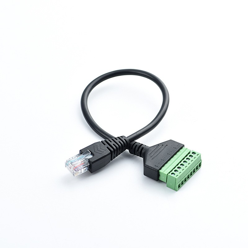 30cm RJ45 Connector RJ45 to Screw Terminal Cable Adapter RJ45 Male to 8 Pin Connector RJ45 Splitter for CCTV DVR