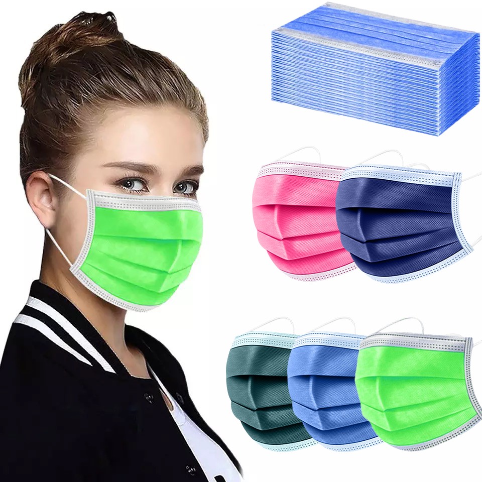 Adult Disposable Colorful Face Masks 3 Ply Mascarillas Quiurgicas Gay Anti Dust Non-woven Protection Mask Masque Noir