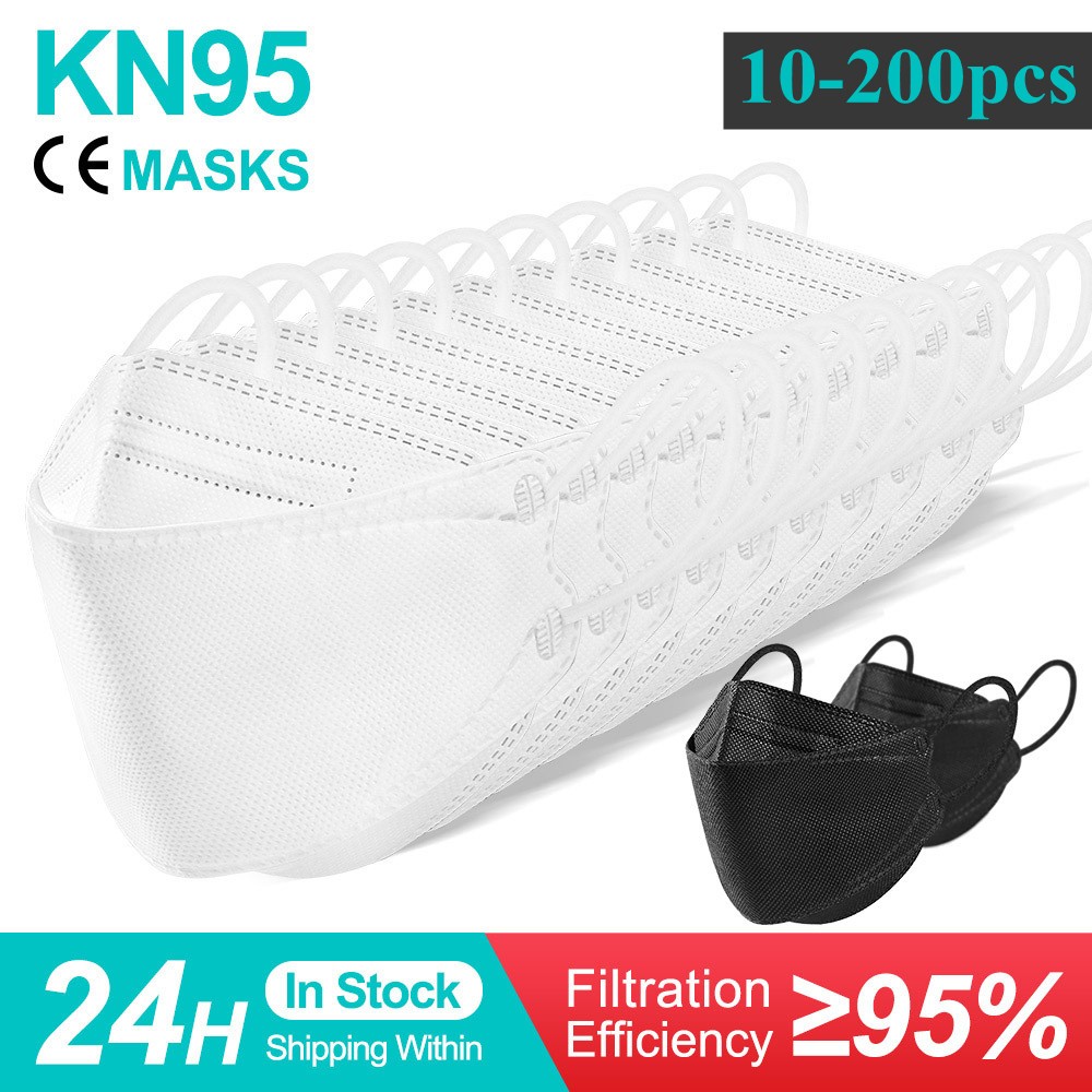 10-200pcs Korean KN95 Maske KF94MASK 4 Ply Reusable White FPP2 Masks Black Face Mask FFP2MASK FFP2 Mascarillas KN95 Mask Noir