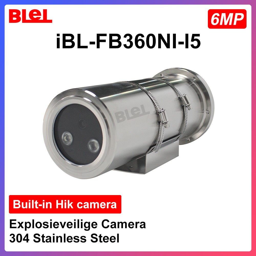 HIKVISION - Explosion-Proof Camera, 6 MP, Compact, Hik, 304, Stainless Steel, PoE Compatible, Hik-Connect, app, IR, 50m