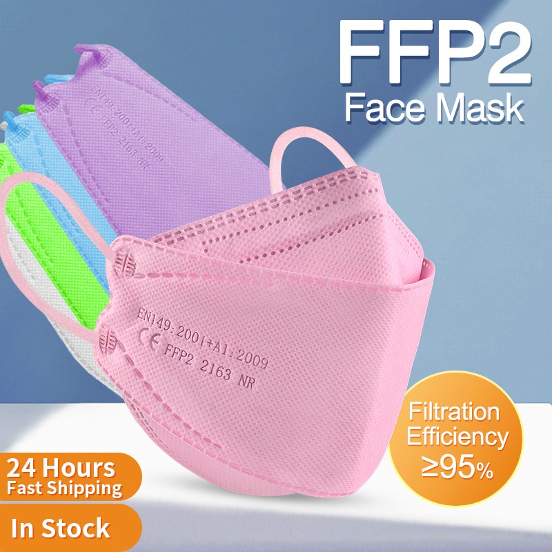 10-100 قطعة قناع CE FFP2 Mascarillas 4 طبقات مرشح واقية الرعاية الصحية أقنعة الفم ffp2fan 95% KN95 قناع التنفس