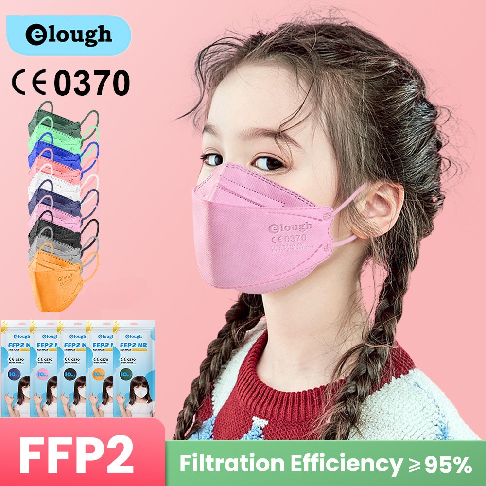 Elough KN95 Mascarillas Niños FFP 2 6 A 12 Años Masks Certified Fish for Kids FPP2 Masks FP2 Mascarilla FFP2 Infantil ffp2fan for Kids