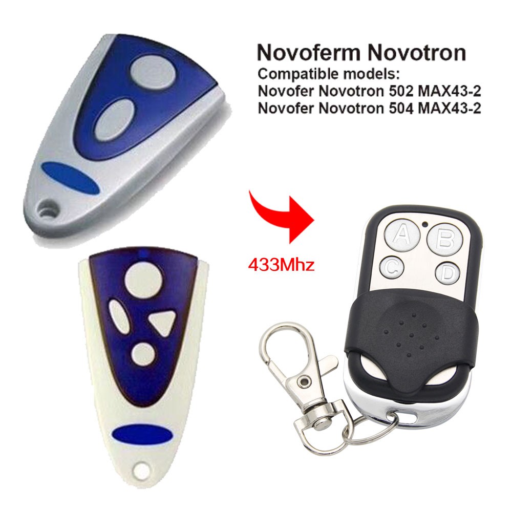 NOVOFERM NOVOTRON 502 MAX43-2 , 504 MAX43-4 Remote Control 433,92mhz Garage Door Fixed Code Remote