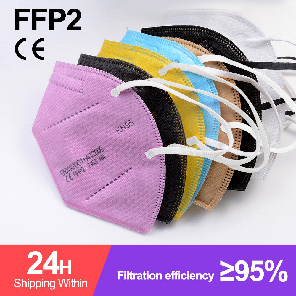 10-200pcs KN95 mask ffp2 face mascarilla fpp2 homologada 5 protective layers mascarillas fp2 multicolored FFP2Mask mascherina ffpp2