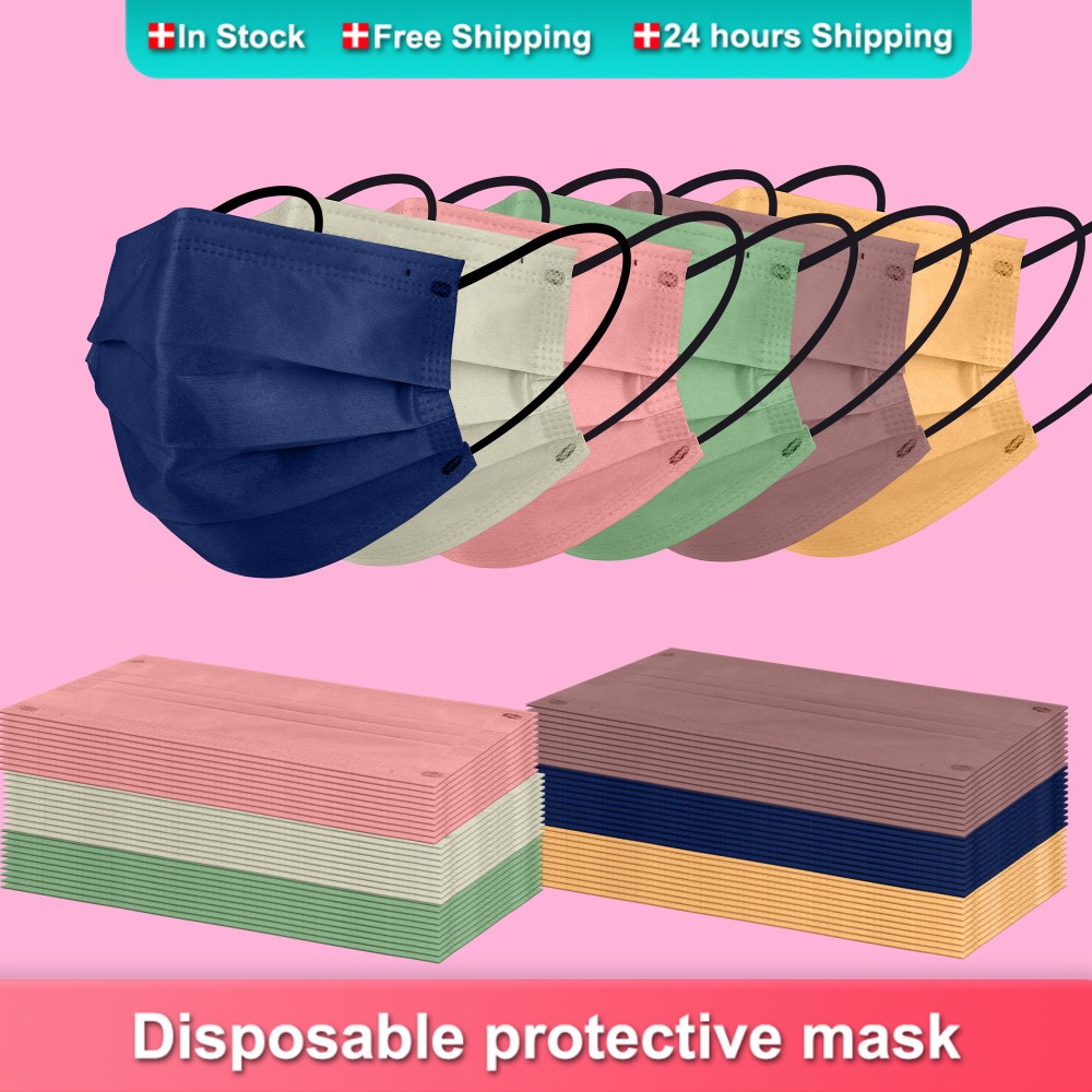 10-100pcs Morandi Color Disposable Mask Adult Face Masks Reusable Non-woven Filter 3 Layer mascarillas adultos colors Mondkapje