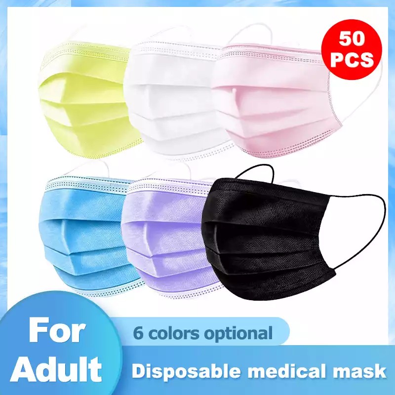 10-500pcs Disposable Mask Face Mouth Masks Black Protective Mascarillas Quiurgicas Homosexual 3 Layer Non-woven Masque adulte