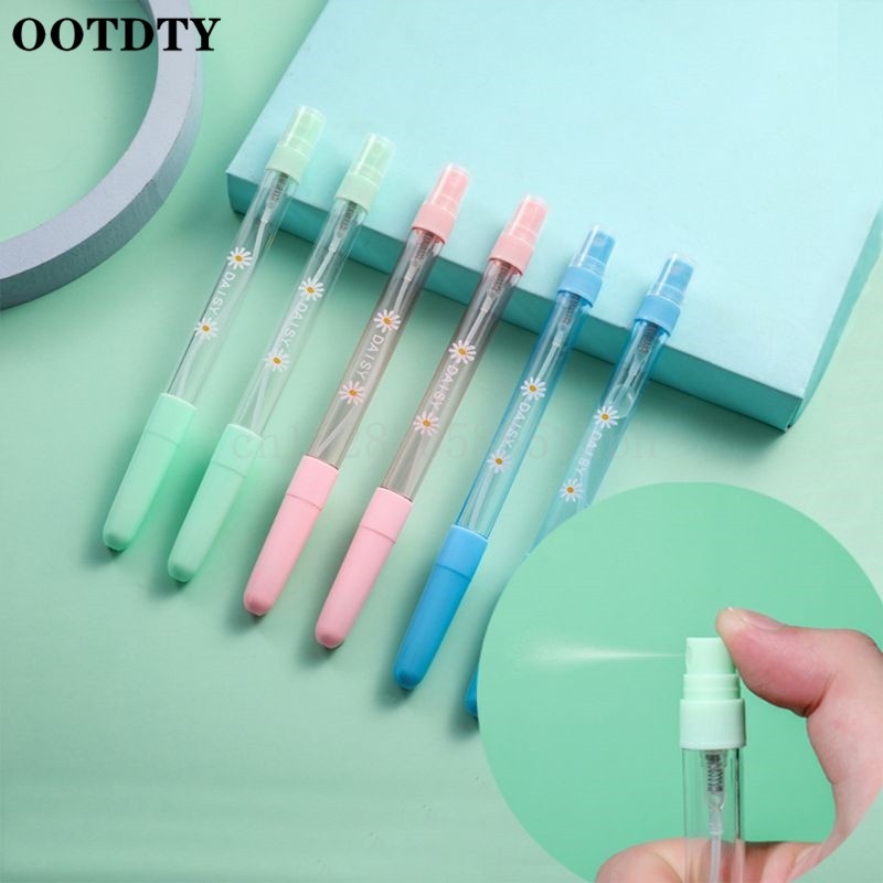 6pcs/set Creative Spray Gel Pen Perfume Antiseptic Alcohol Sanitizer Sprayer Refillable Neutral Pen Student Stationery