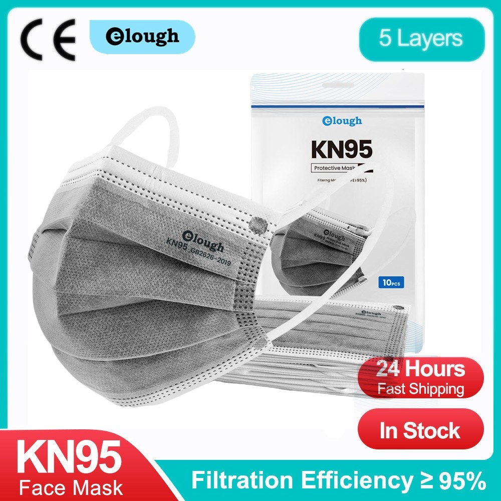 Disposable Kn95 Mask Gray 5 Layers Activated Carbon Breathing Protective KN95 mascarillas quiurgicas homology adas FPP2 ffp2mascarillas