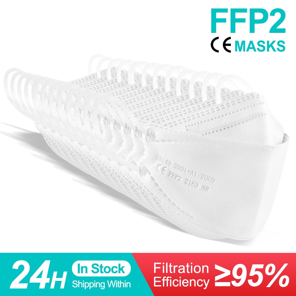 قناع أبيض FFP2 CE KN95 Mascarillas FPP2 معتمد قناع الوجه الوقائي للفم KN95 قناع التنفس ffp2masken маска