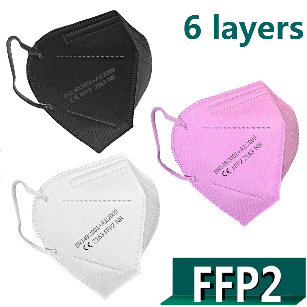 10pcs-100pcs FFP2 Face Masks Face Masks 6 Layer CE Maske Breathing Filter Maske Respirator Protective Mouth Mask Reusable