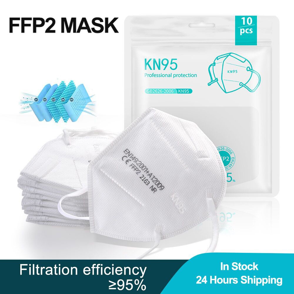 10-200 قطعة قناع mascherine ffp2 KN95 ffp2قناع 5 طبقة قابلة لإعادة الاستخدام تنفس قناع الوجه FPP2 المعتمدة FFP2 شهادة ce قناع ffpp2