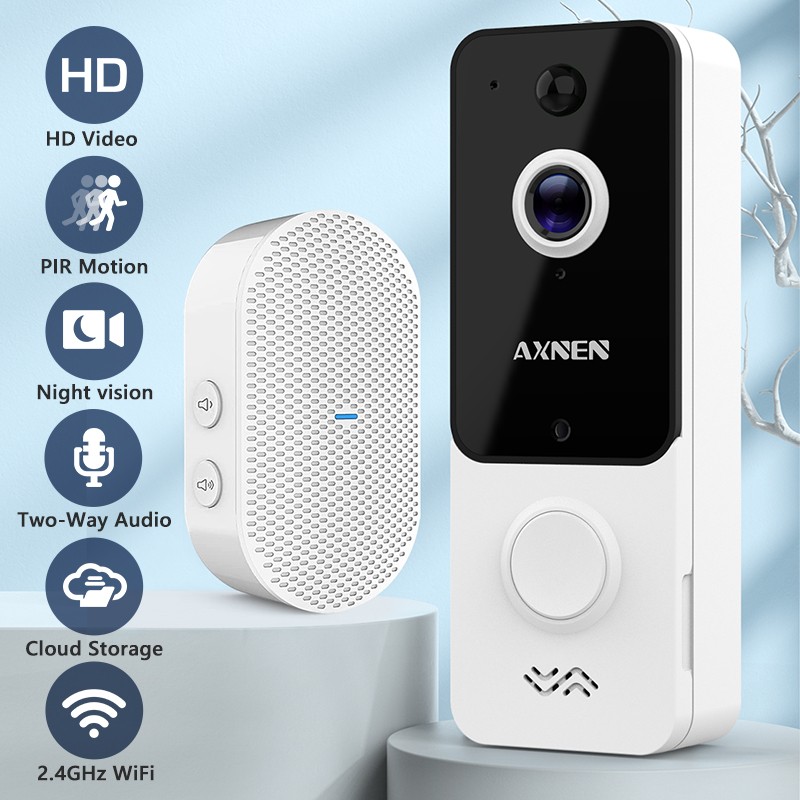 AXNEN T9 Video Doorbell WiFi Outdoor Doorbell Battery Intercom For Smart Home Wireless Door Phone Call With Surveillance Camera