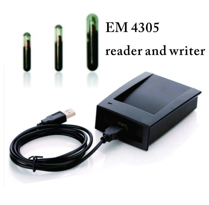 EM4305 Reader Writer Rfid 125-134.2KHZ ISO 11784/85 Card Reader , Animal Chip Writing Encoder Saving SDK