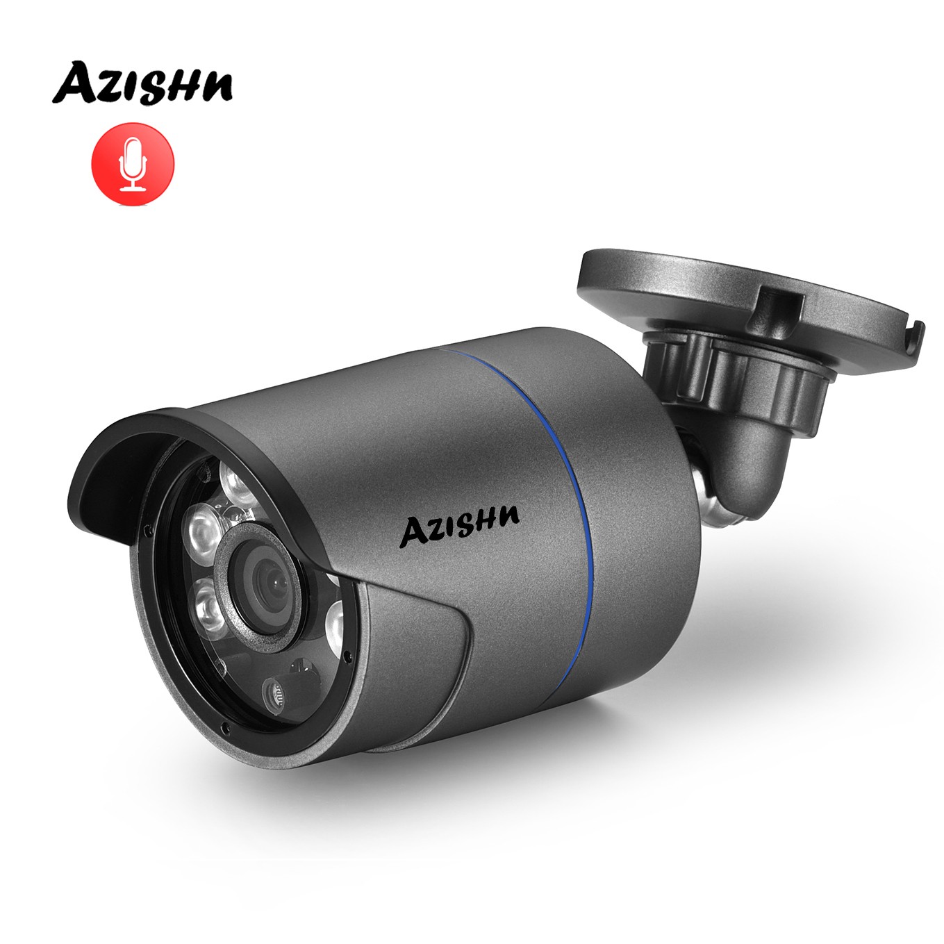 AZISHN 4MP POE IP Camera Mini Outdoor H.265 Night Vision CCTV Video Surveillance Motion Detection Security Camera Email Alerts