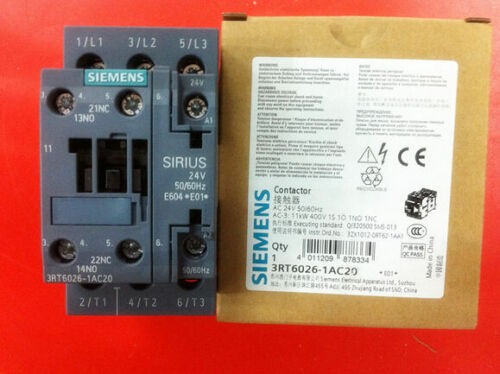 Siemens 3RT6026-1AC20 AC24V Circuit Breaker, 1pc Siemens 3RT6026-1AC20 AC24V Circuit Breaker In New Box