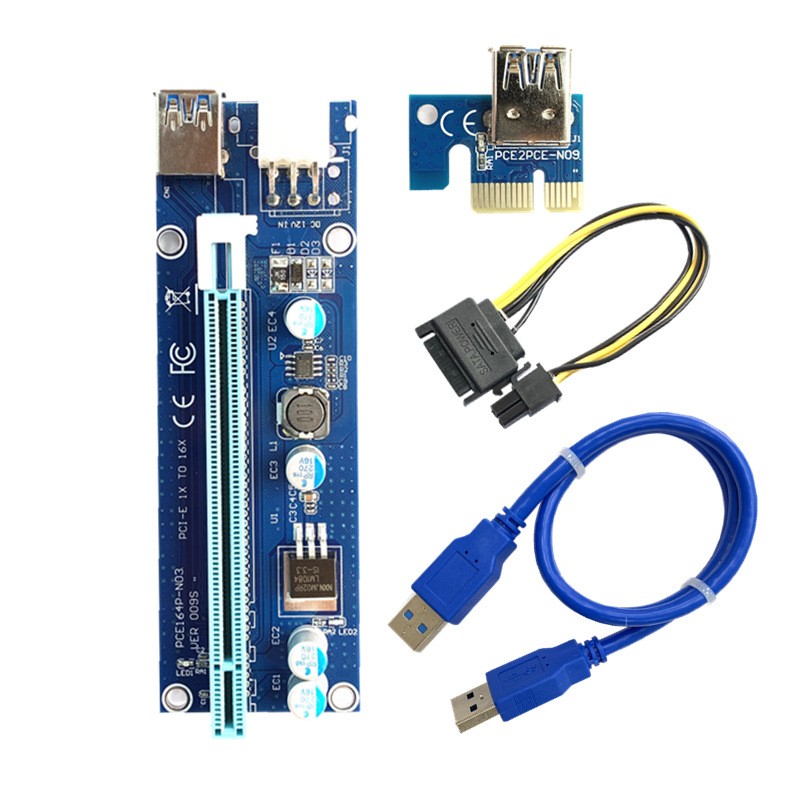 VER008C بطاقة الناهض USB3.0 PCI PCIE PCI-E 1X إلى 16X موسع أحدث 60 سنتيمتر 008C الناهض محول مع LED للتعدين GPU التعدين