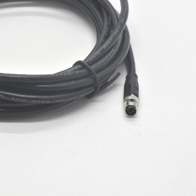 Casting Molding Waterproof Connector M8 4P Male Straight Head With Aviation Wire Plug M8 Connector Power Adapter