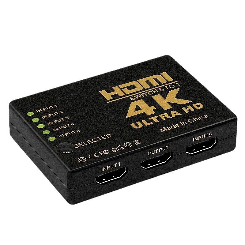 HDMI Compatible Switcher Five Pieces One 4K*2K HDTV 3D 5 in 1 Out Ultra HD Security Video Converter Five in One Out Switch