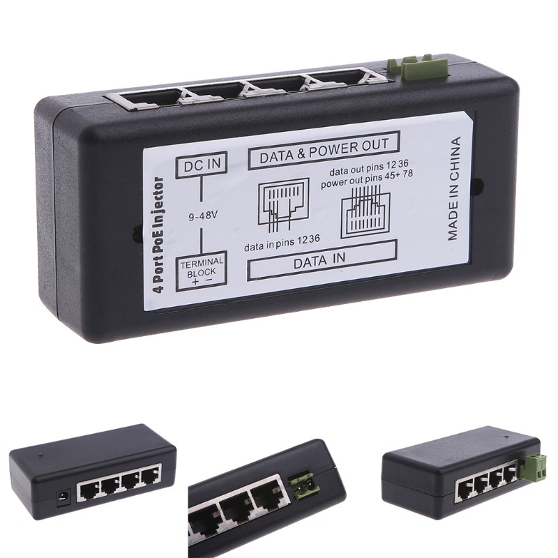 4 Port PoE Inverter For CCTV Surveillance IP Cameras PoE Power Adapter PoE