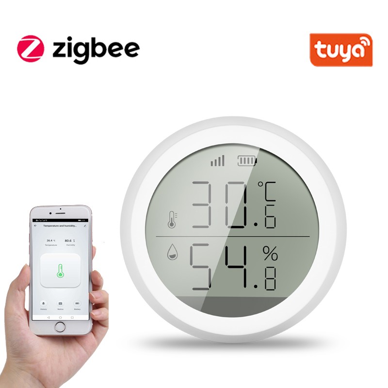 2022 Tuya ZigBee Temperature Humidity Sensor With LCD Display One Click Connect Home Automation Tuya Security Alarm