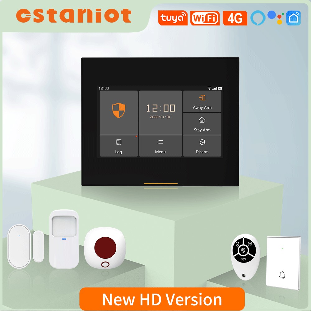 Ostaniot 4G HD Wireless Home Burglar Alarm System Tuya Smart Life Anti-fingerprint Monitor Holder OTA Online Upgrade