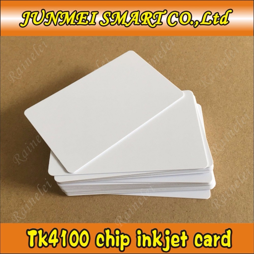 Free shopping 100pcs rfid 125Khz EM4100 /tk4100Chip blank ID card inkjet printable by Epson/Canon printer with card tray