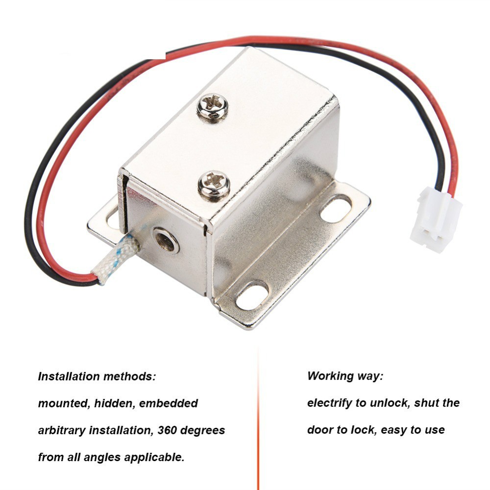 DC12V Electromagnetic Solenoid Electric Lock Access Control For Cabinet Door Drawer Magnetic Lock