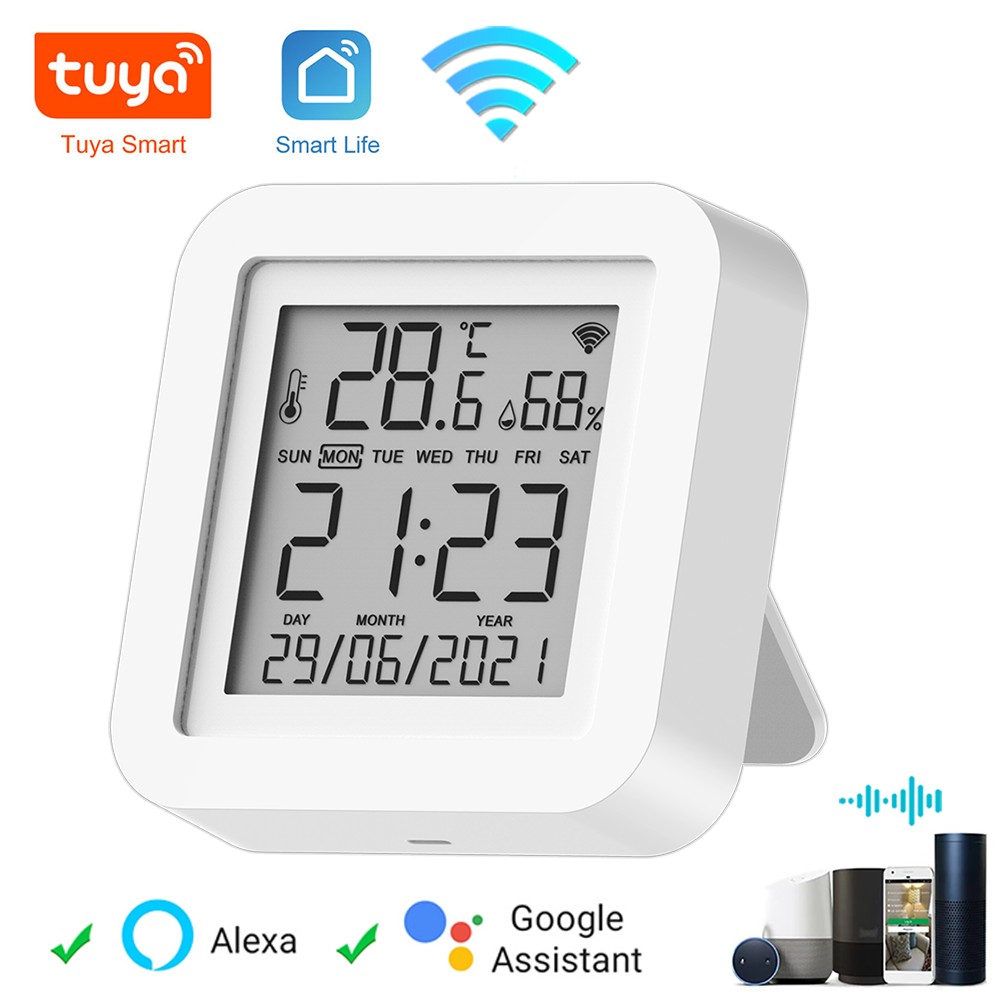 Tuya 2022 WIFI Temperature Humidity Sensor for Smart Home Automation Remote Control Support Alexa Google Home