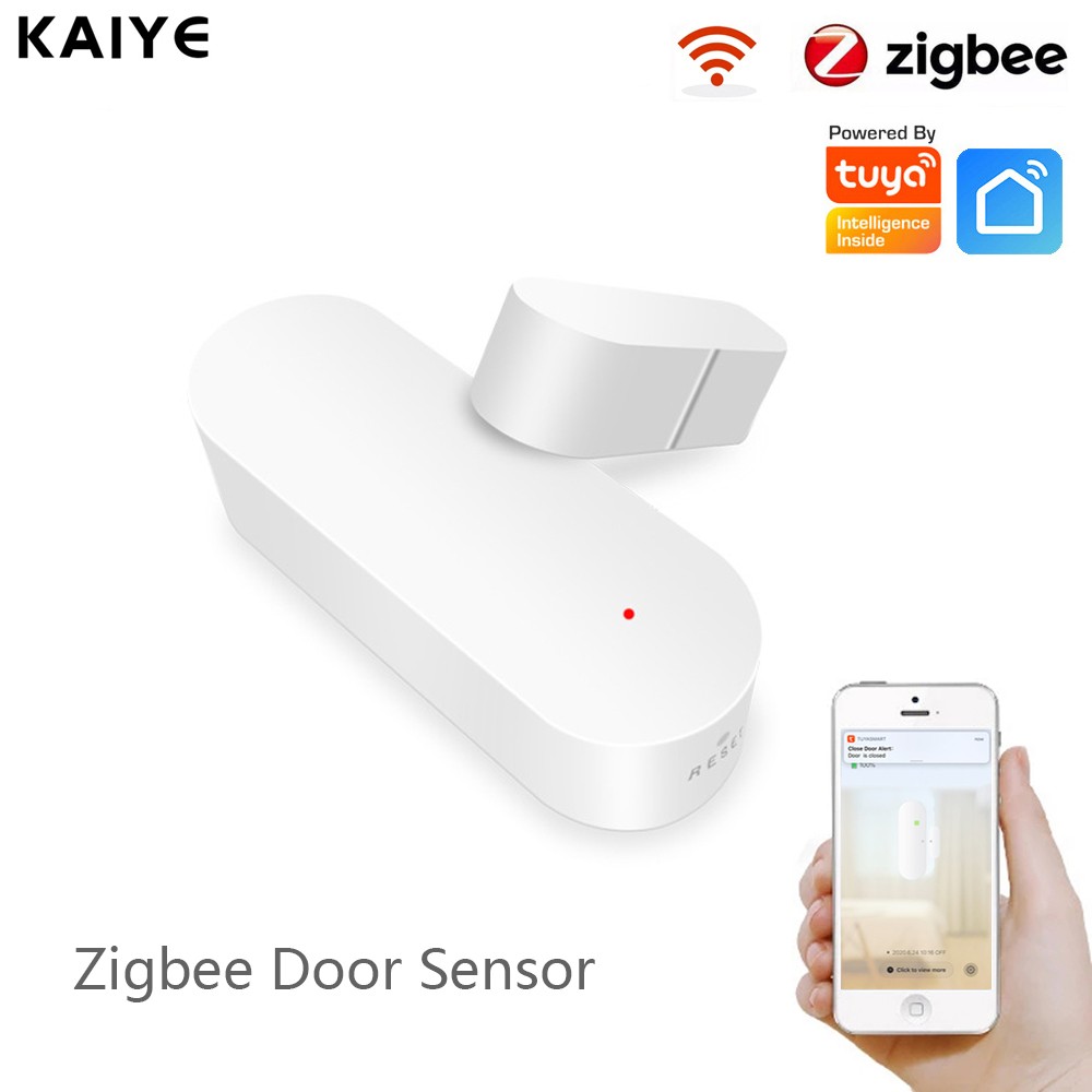 Tuya ZigBee Window Door Sensor Wireless Door Open Closed Notification Detector Smart Home Security Alarm Work with Alexa Google