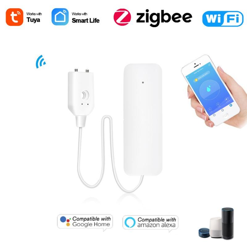 Tuya ZigBee/Wifi Water Leak Alarm Smart Water Sensor Leak Detector Smart Life APP Flood Alert Overflow Security Alarm System