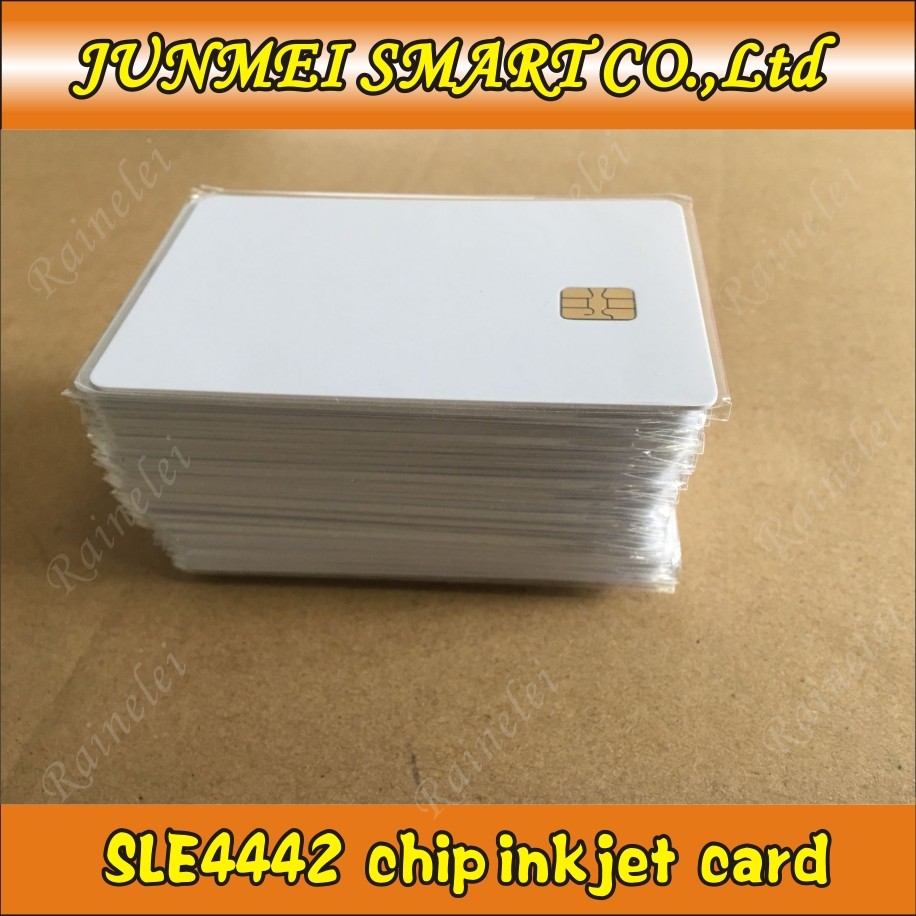 50pcs White Inkjet Printable Plastic IC With SLE 4442 Card ISO 7816 Blank Smart Contact IC Card For Epson/Canon Inkjet Printer