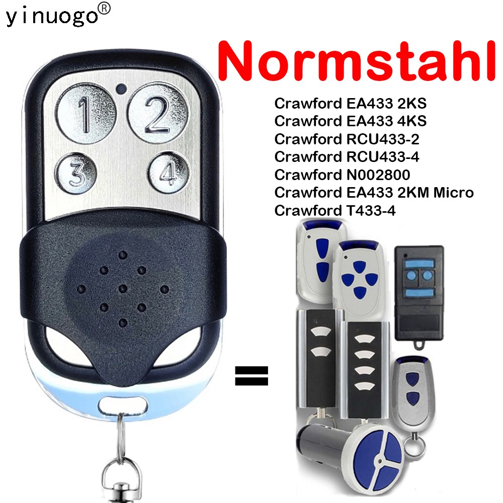 Norstahl Remote Control RCU 433 Garage Gate 433.92MHz Norstahl Crawford EA433 2KS / EA433 4KS / T433-4 Garage Door Opener